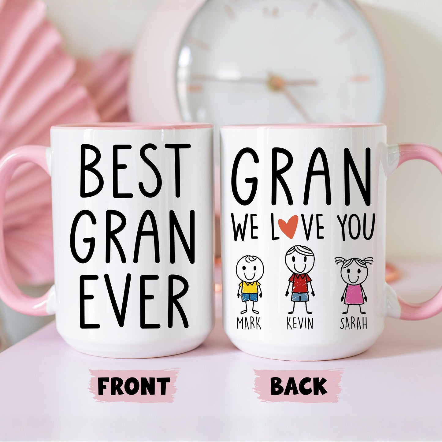 Gran Mug, Personalized Gran Mug, Custom Gran Gifts from Grandkids Names Grandchildren, Gran Mother's Day Gift, Gran Birthday Present