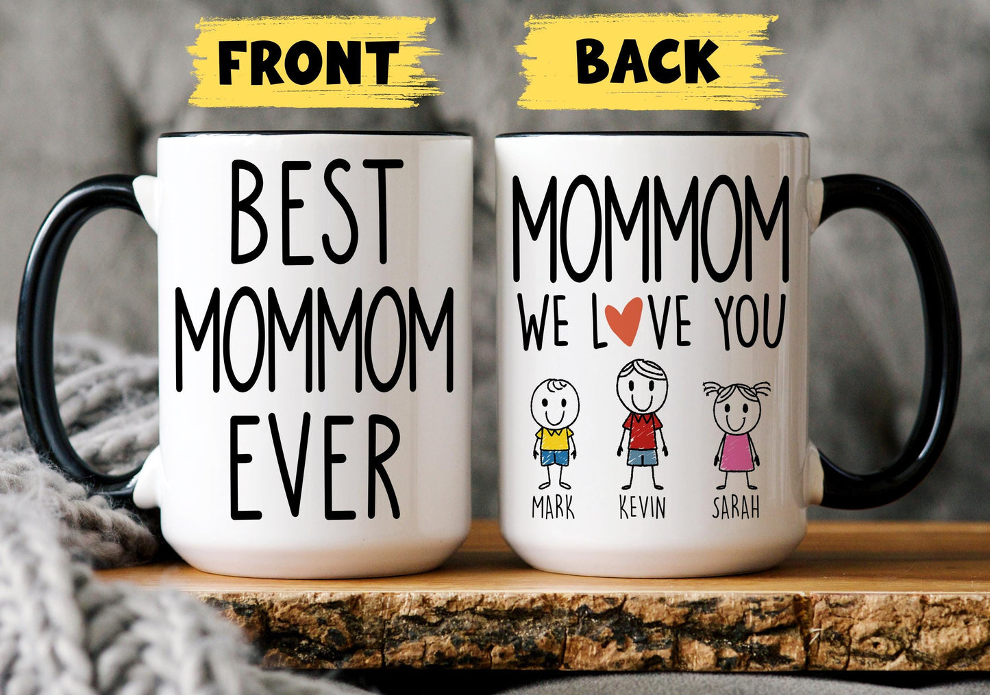 Mommom Mug, Personalized Mommom Mug, Custom Mommom Gifts from Grandkids Names Grandchildren, Mommom Mother's Day Gift, Mommom Birthday