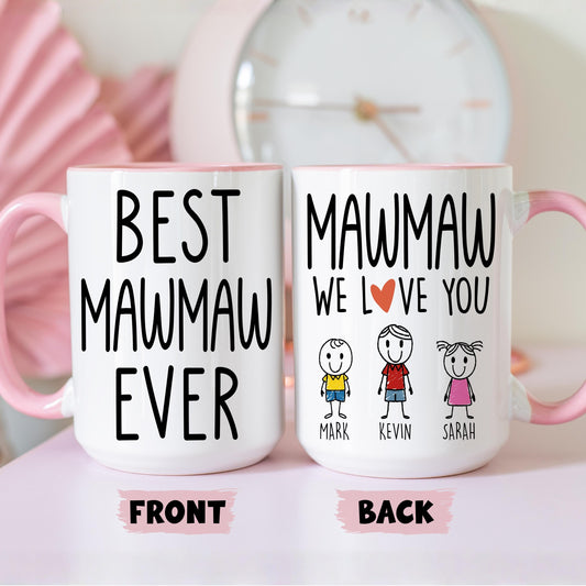 Mawmaw Mug, Personalized Mawmaw Mug, Custom Mawmaw Gift from Grandkid Names Grandchildren, Mawmaw Mother's Day Gift, Mawmaw Birthday Present