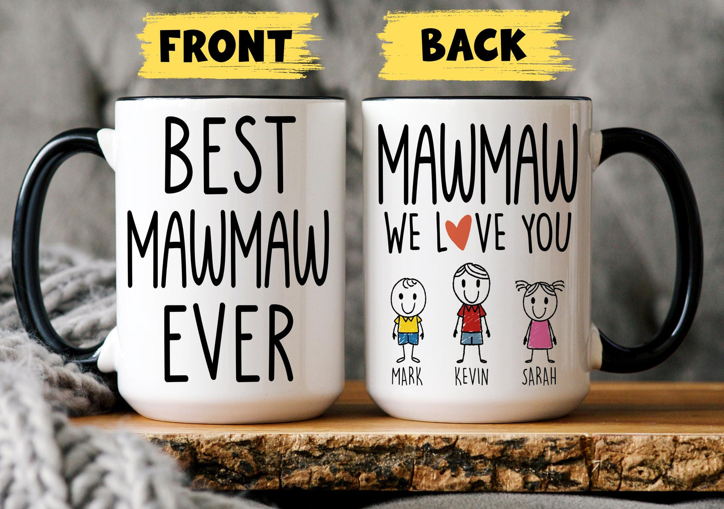 Mawmaw Mug, Personalized Mawmaw Mug, Custom Mawmaw Gift from Grandkid Names Grandchildren, Mawmaw Mother's Day Gift, Mawmaw Birthday Present