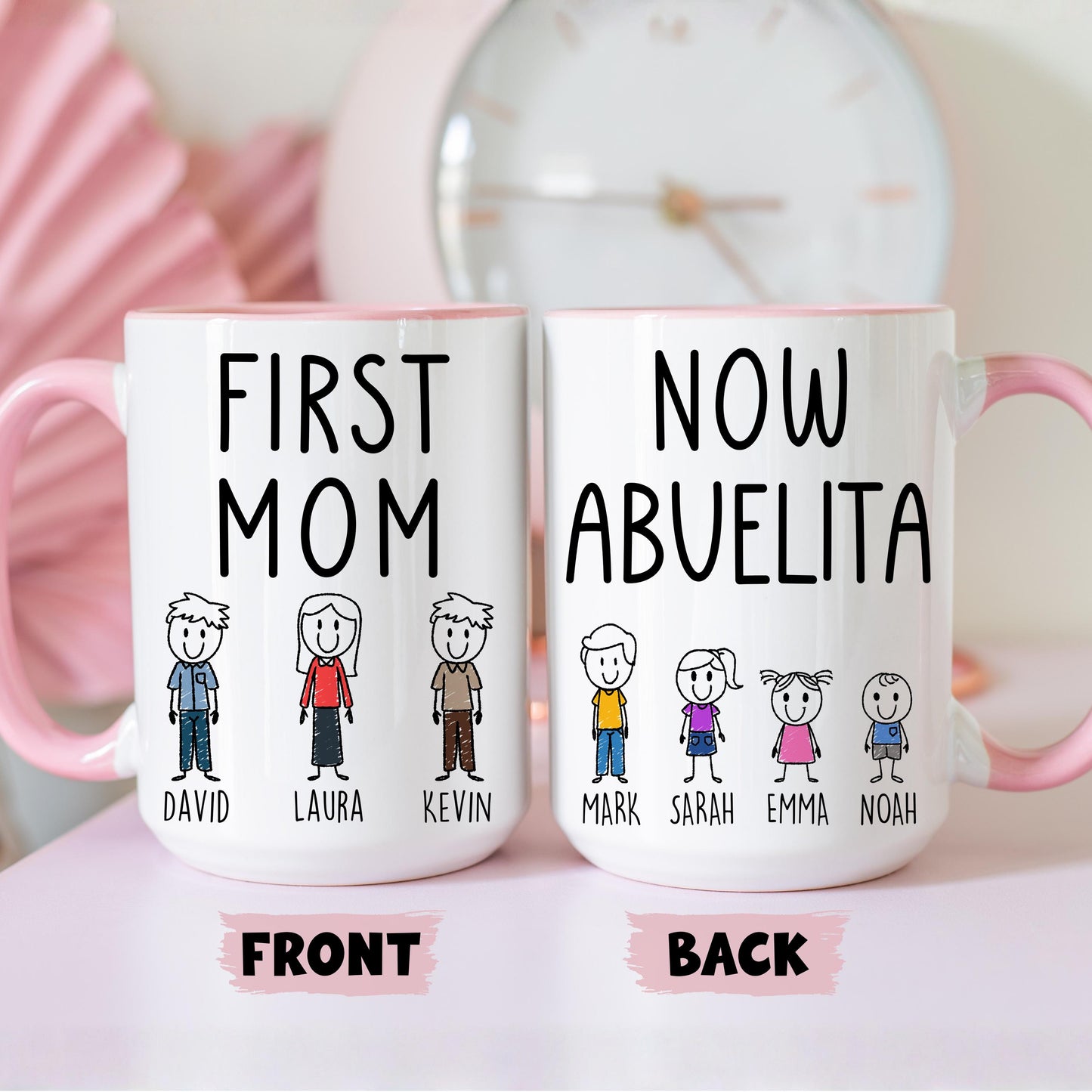 First Mom Now Abuelita Mug, Personalized Mom Abuelita Mug, Abuelita Grandkids names Gift, Custom Abuelita Mother day Gift, Abuelita Birthday