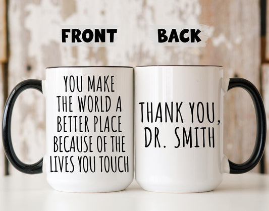 Custom Doctor Thank you Mug, Doctor Appreciation Gift, Personalized Dr Thank you Cup (RG001)