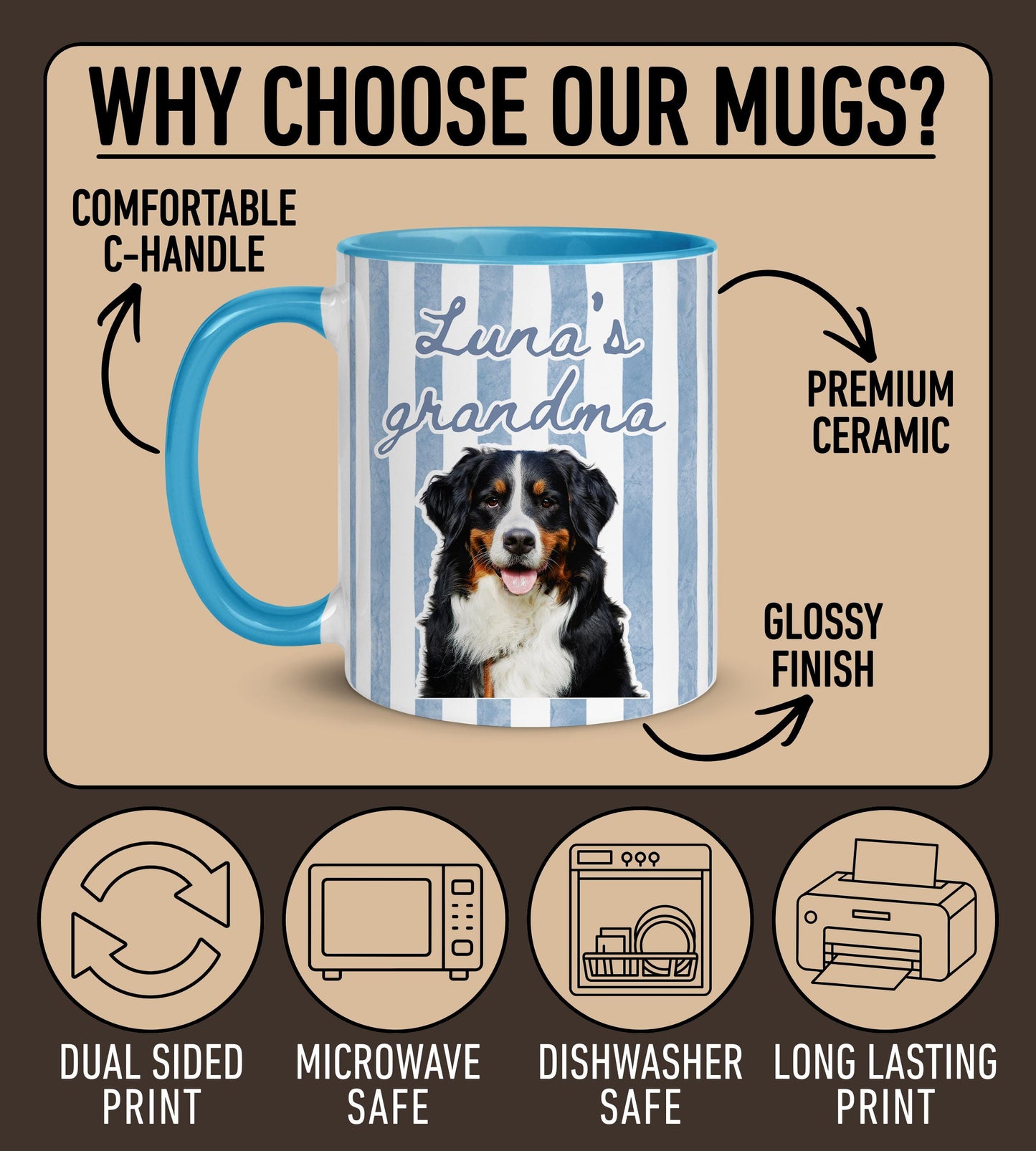 Dog Grandma Mug, Personalized Dog Grandma Gift, Dog Grandma Coffee Mug, New Dog Owner Grandma, Grandma Dog Photo Present, Grandma Birthday