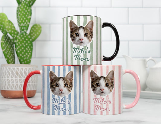 Cat Mom Mug, Personalized Cat Mom Gift, Cat Mom Coffee Mug, New Cat Owner Mom, Mom Cat Photo Present, Cat Mom Birthday, Cat mom mother's day