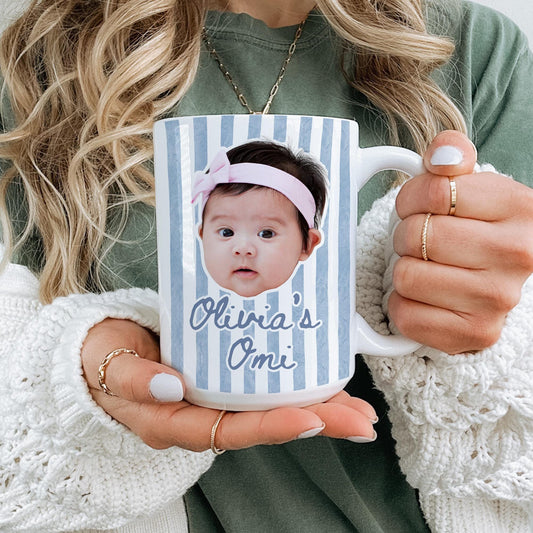 Omi Baby Face Mug, Personalized Omi Kids Face Mug, Baby Face Photo Birthday Gift, Custom Omi Baby Face Mug, New Omi Mother's day Present