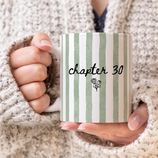 30 Birthday Mug, Custom 30th Birthday Gift, Personalized Chapter 30 Mug, Custom Birth month Flower Mug, 30th birthday Bestie, Turning 30 Cup