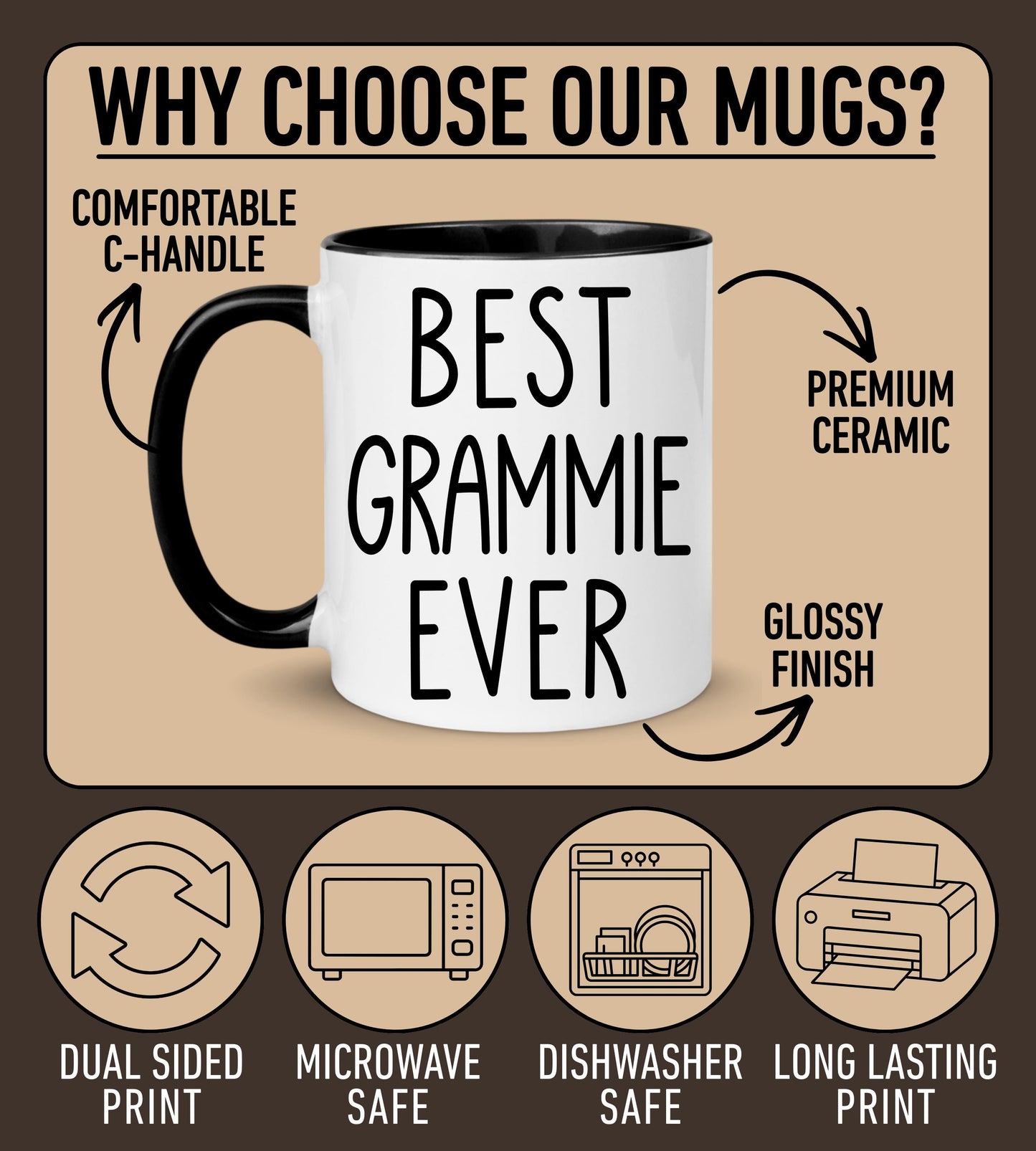 Grammie Mug, Personalized Grammie Mug, Custom Grammie Gifts from Grandkids Names Grandchildren, Grammie Mother's Day Gift, Grammie Birthday