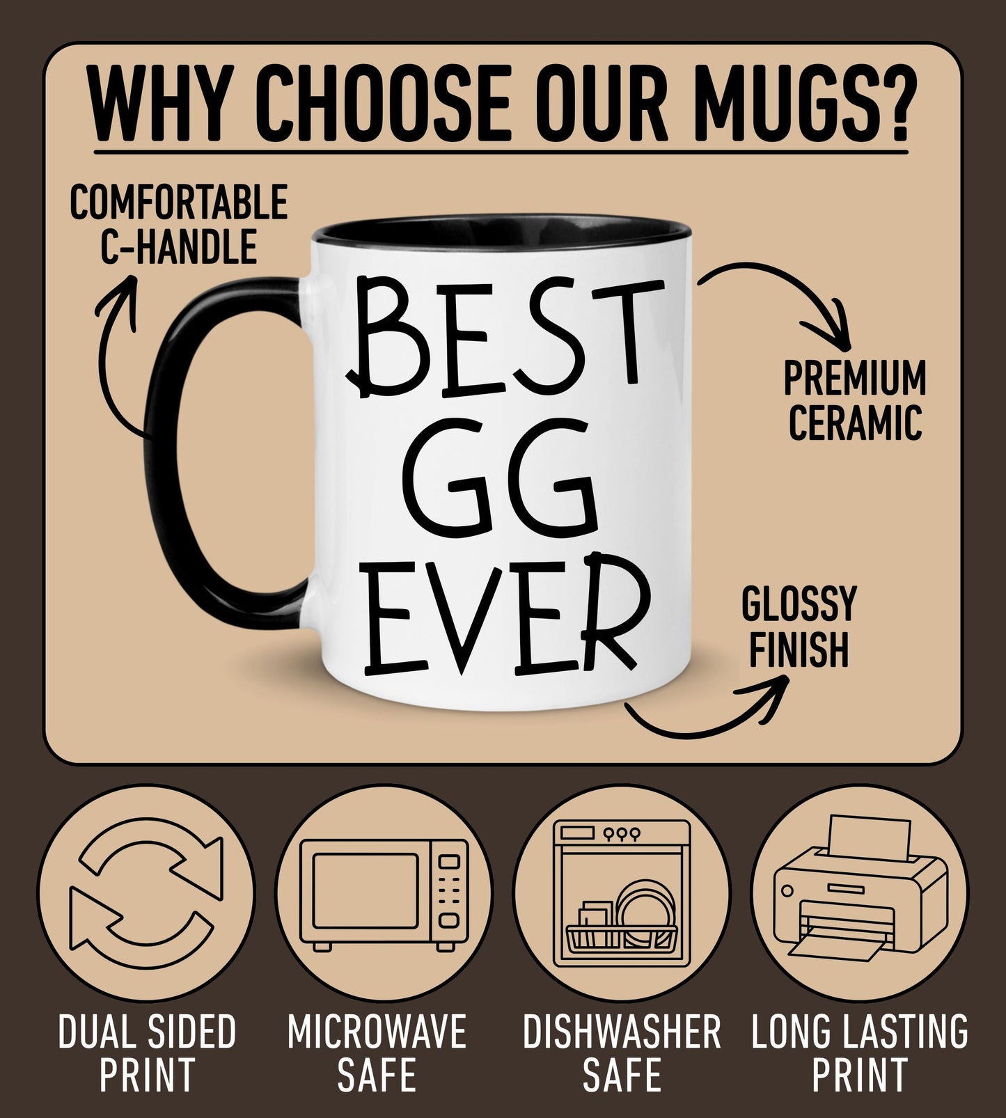 GG Mug, Personalized GG Mug, Custom GG Gifts from Grandkids Names Grandchildren, Gg Mother's Day Gift, Gg Birthday Present