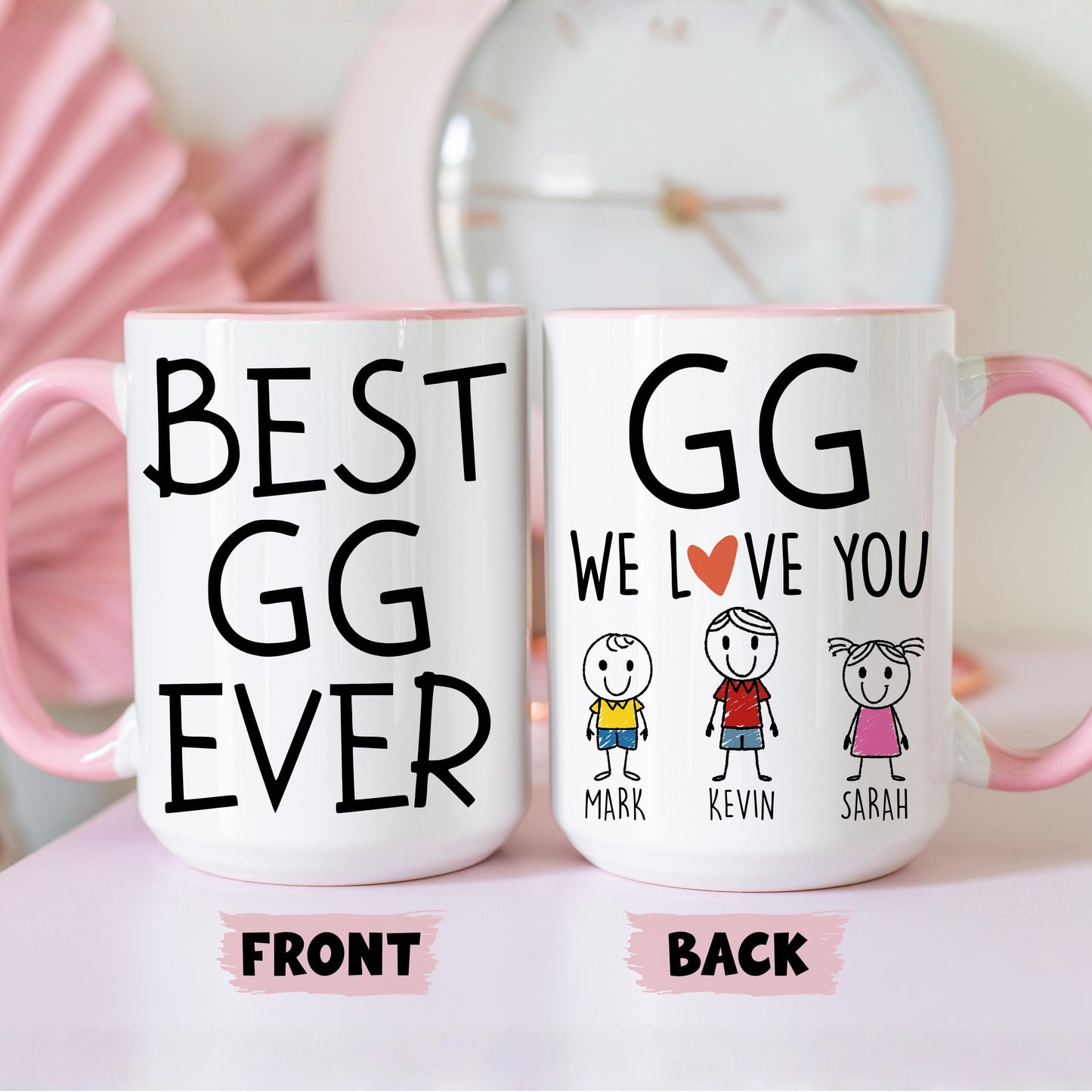 GG Mug, Personalized GG Mug, Custom GG Gifts from Grandkids Names Grandchildren, Gg Mother's Day Gift, Gg Birthday Present