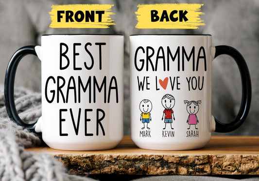 Gramma Mug, Personalized Gramma Mug, Custom Gramma Gifts from Grandkids Names Grandchildren, Gramma Mother's Day Gift, Gramma Birthday