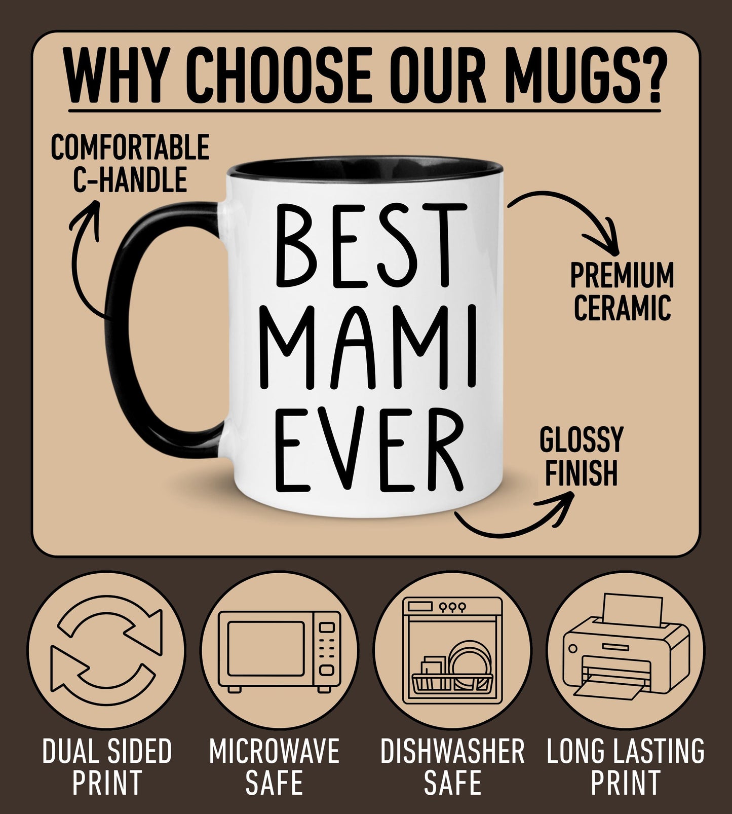 Mami Mug, Personalized Mami Mug, Custom Mami Gifts from Grandkids Names Grandchildren, Mami Mother's Day Gift, Mami Birthday Present