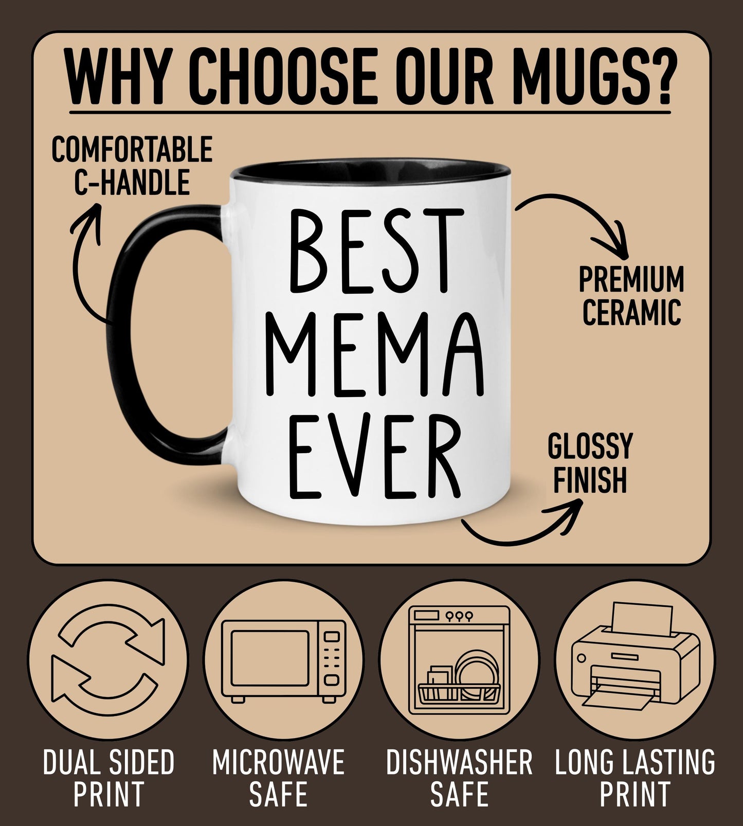 Mema Mug, Personalized Mema Mug, Custom Mema Gifts from Grandkids Names Grandchildren, Mema Mother's Day Gift, Mema Birthday Present