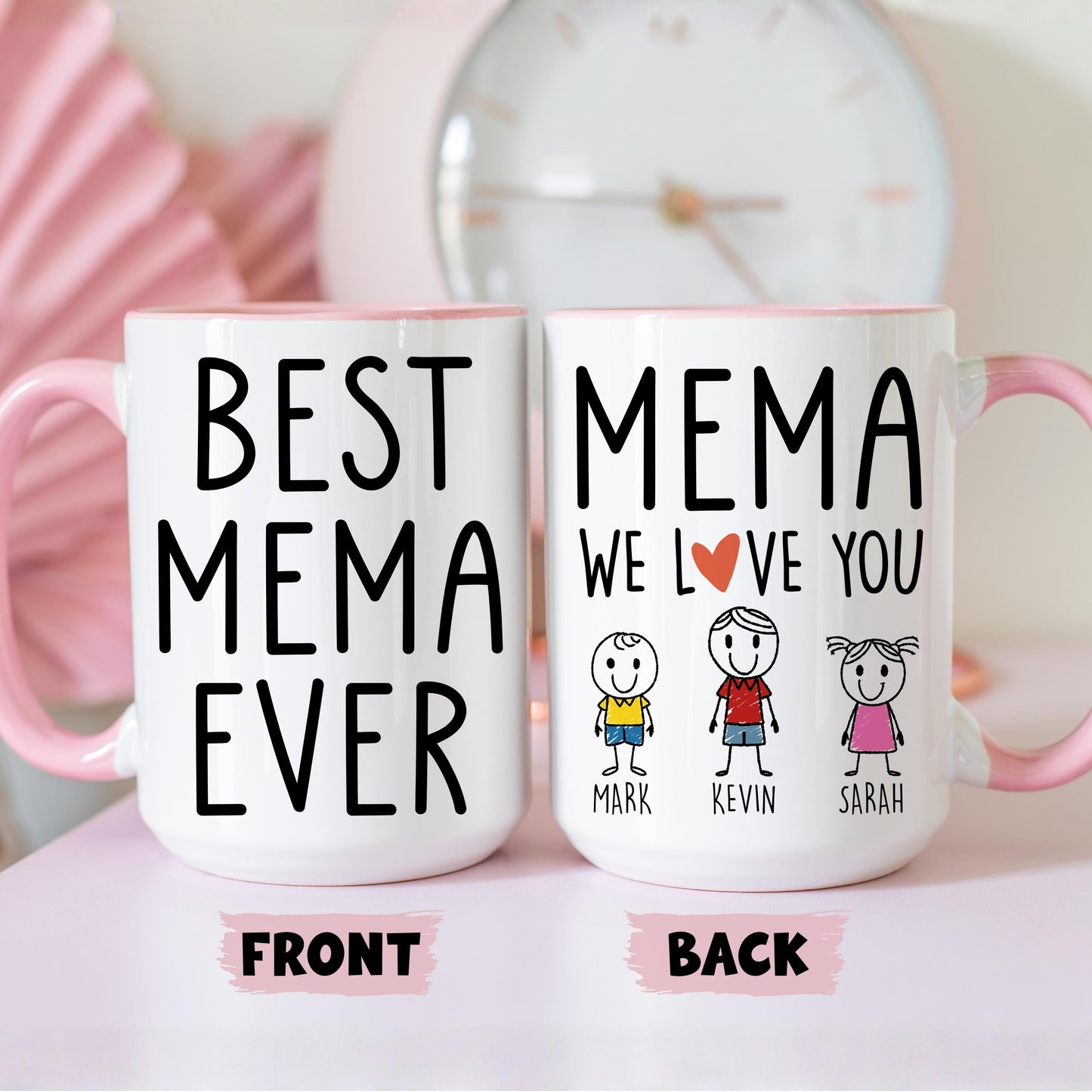 Mema Mug, Personalized Mema Mug, Custom Mema Gifts from Grandkids Names Grandchildren, Mema Mother's Day Gift, Mema Birthday Present