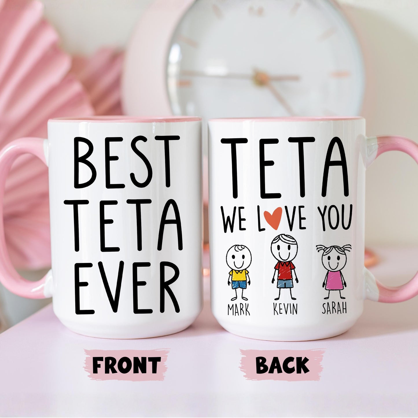 Teta Mug, Personalized Teta Mug, Custom Teta Gifts from Grandkids Names Grandchildren, Teta Mother's Day Gift, Teta Birthday Present