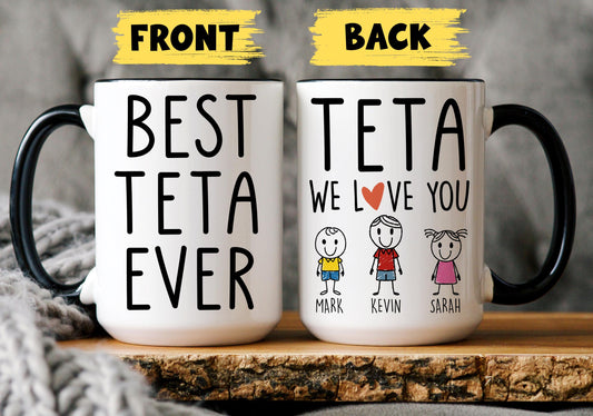 Teta Mug, Personalized Teta Mug, Custom Teta Gifts from Grandkids Names Grandchildren, Teta Mother's Day Gift, Teta Birthday Present