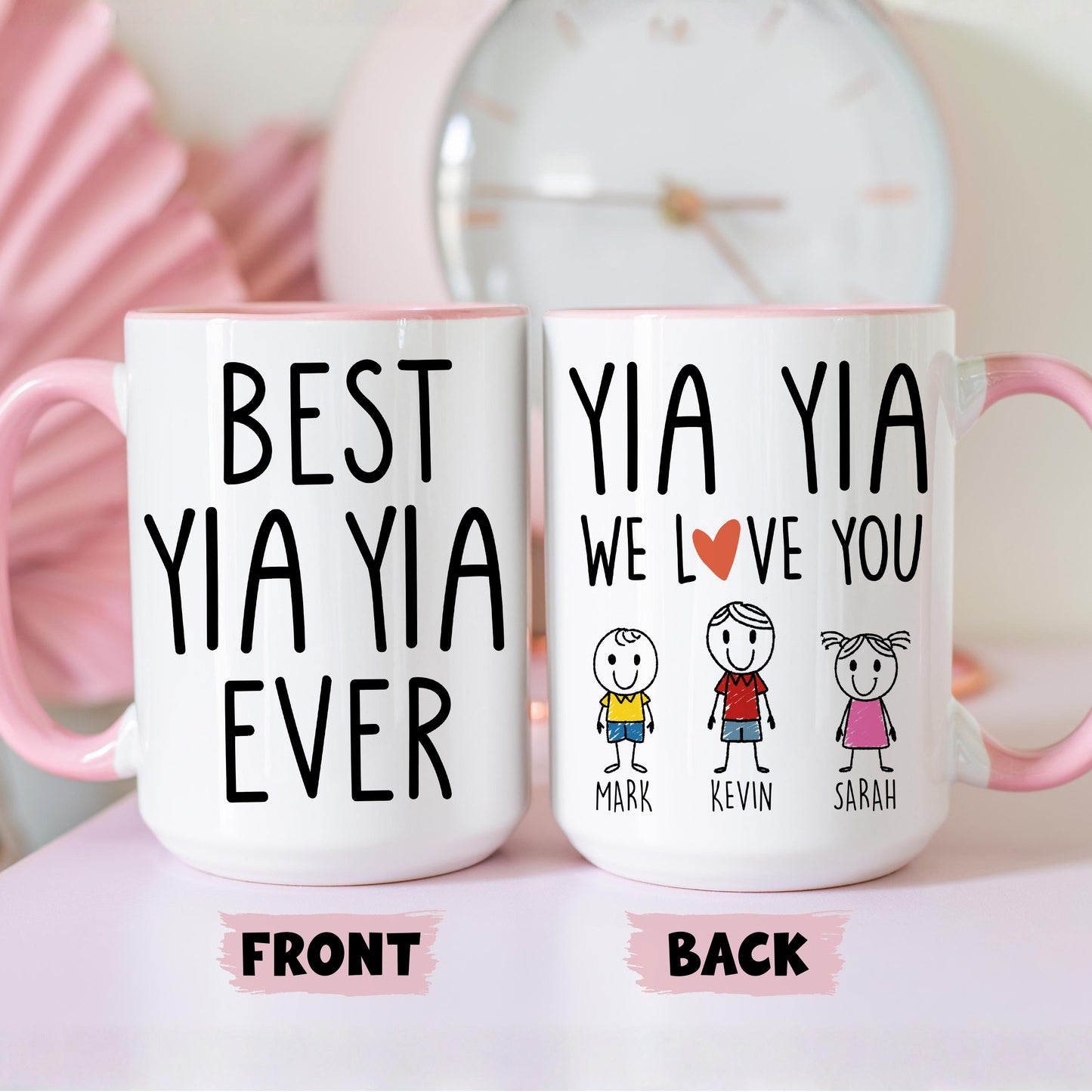 Yia Yia Mug, Personalized Yia Yia Mug, Custom Yia Yia Gifts from Grandkids Names Grandchildren, Yia Yia Mother's Day Gift, Yia Yia Birthday