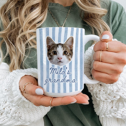 Cat Grandma Mug, Personalized Cat Grandma Gift, Cat Grandma Coffee Mug, New Cat Owner Grandma, Grandma Cat Photo Present, Grandma Birthday