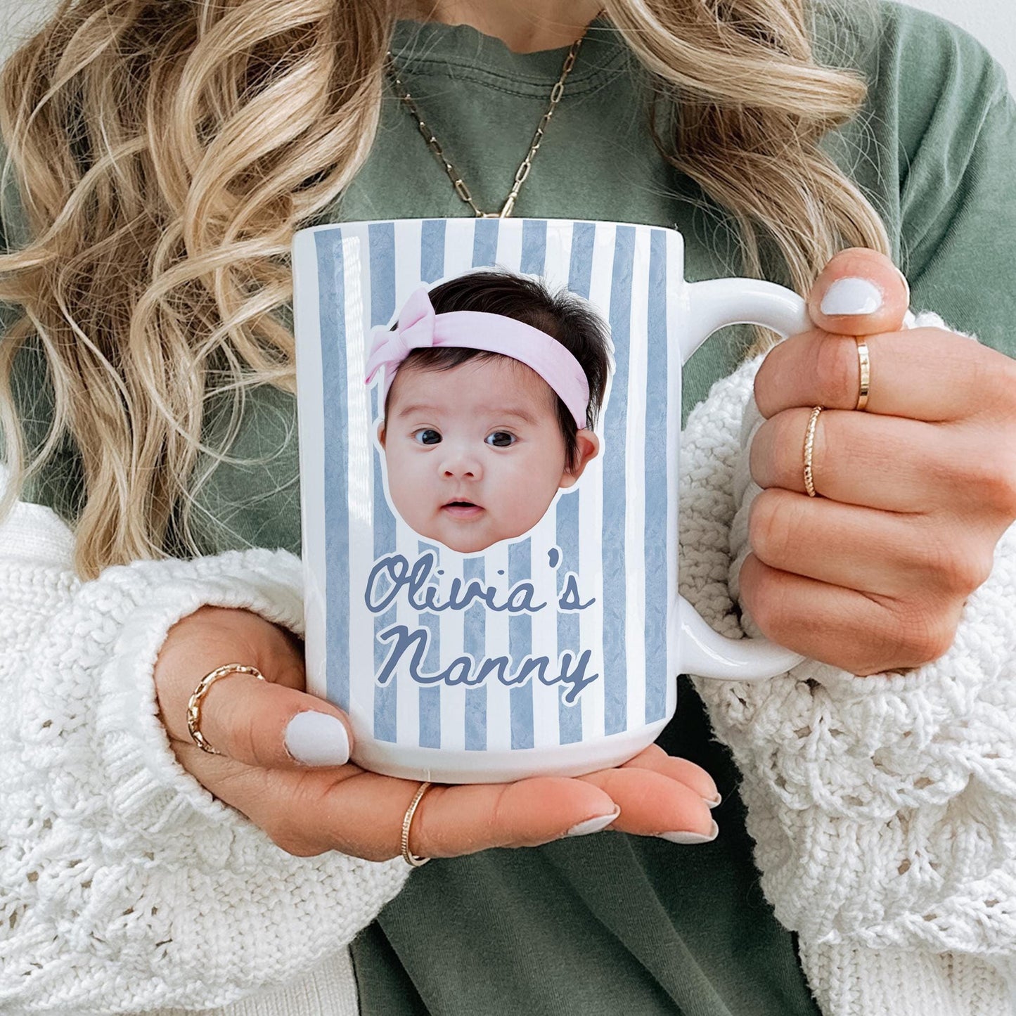 Nanny Baby Face Mug, Personalized Nanny Kids Face Mug, Baby Face Photo Birthday Gift, Custom Nanny Baby Face Mug, Nanny Mother's day Present