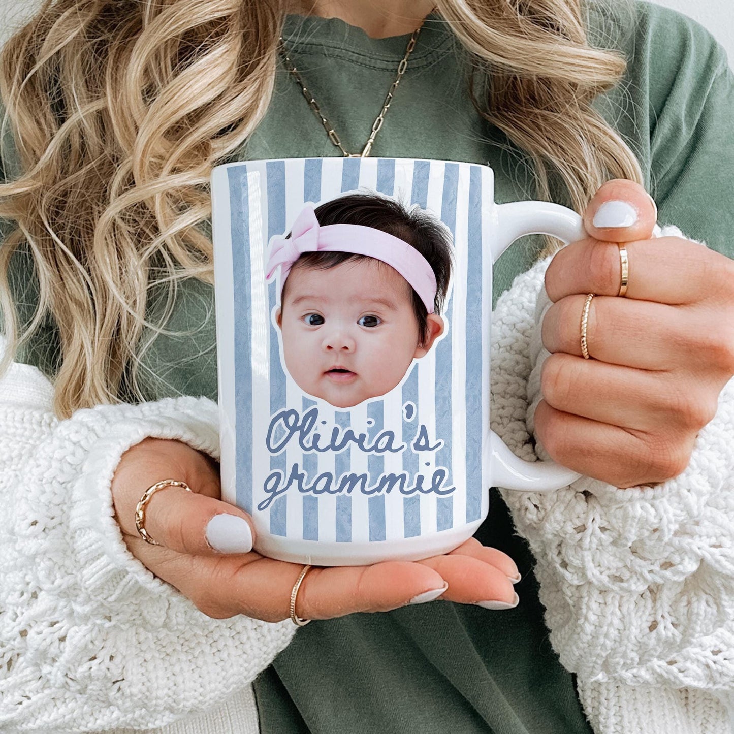 Grammie Baby Face Mug, Personalized Grammie Kids Face Mug, Baby Face Photo Birthday Gift, Custom Grammie Baby Face Mother's day Present
