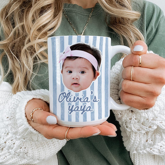 Yaya Baby Face Mug, Personalized Yaya Kids Face Mug, Baby Face Photo Birthday Gift, Custom Yaya Baby Face Mug, New Yaya Mother's day Present