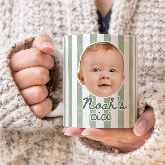 Cici Baby Face Mug, Personalized Cici Kids Face Mug, Baby Face Photo Birthday Gift, Custom Cici Baby Face Mug, New Cici Mother's day Present