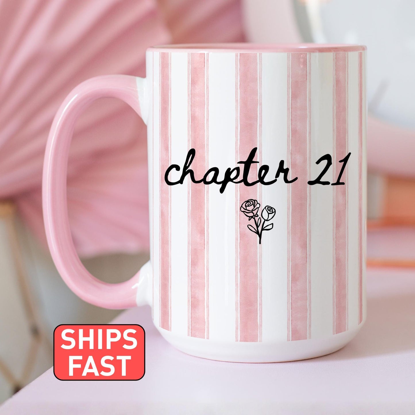 21 Birthday Mug, Custom 21th Birthday Gift, Personalized Chapter 21 Mug, Custom Birth month Flower Mug, 21th birthday Bestie, Turning 21 Cup
