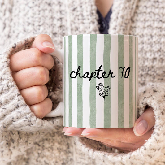 70 Birthday Mug, Custom 70th Birthday Gift, Personalized Chapter 70 Mug, Custom Birth month Flower Mug, 70th birthday Bestie, Turning 70 Cup