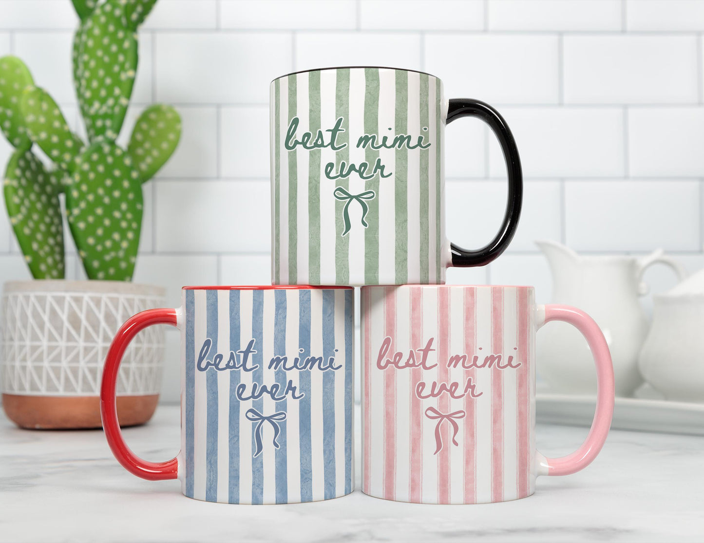 Mimi Mug, Best Mimi Gift, Mimi Baby Announcement Gift, Mimi Mother's Day Gift, Mimi Birthday Present, Funny Mimi Mug, Coquette Striped Mimi