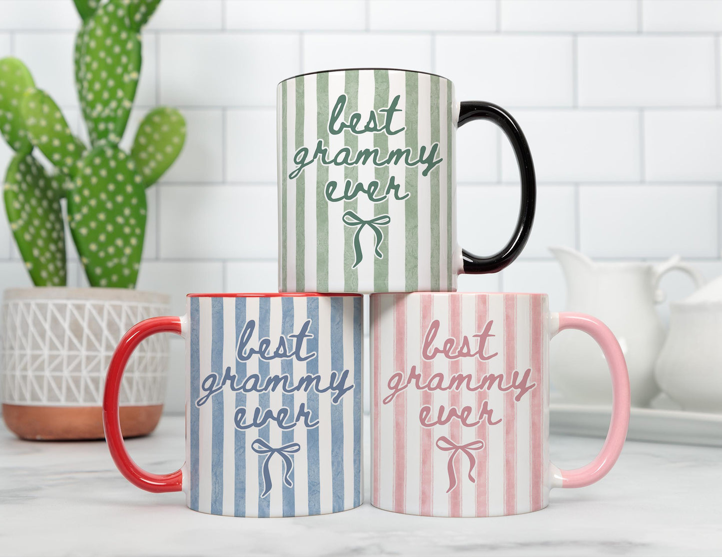 Grammy Mug, Best Grammy Gift, Grammy Baby Announcement Gift, Grammy Mother's Day Gift, Grammy Birthday Present, Coquette Striped Grammy Mug