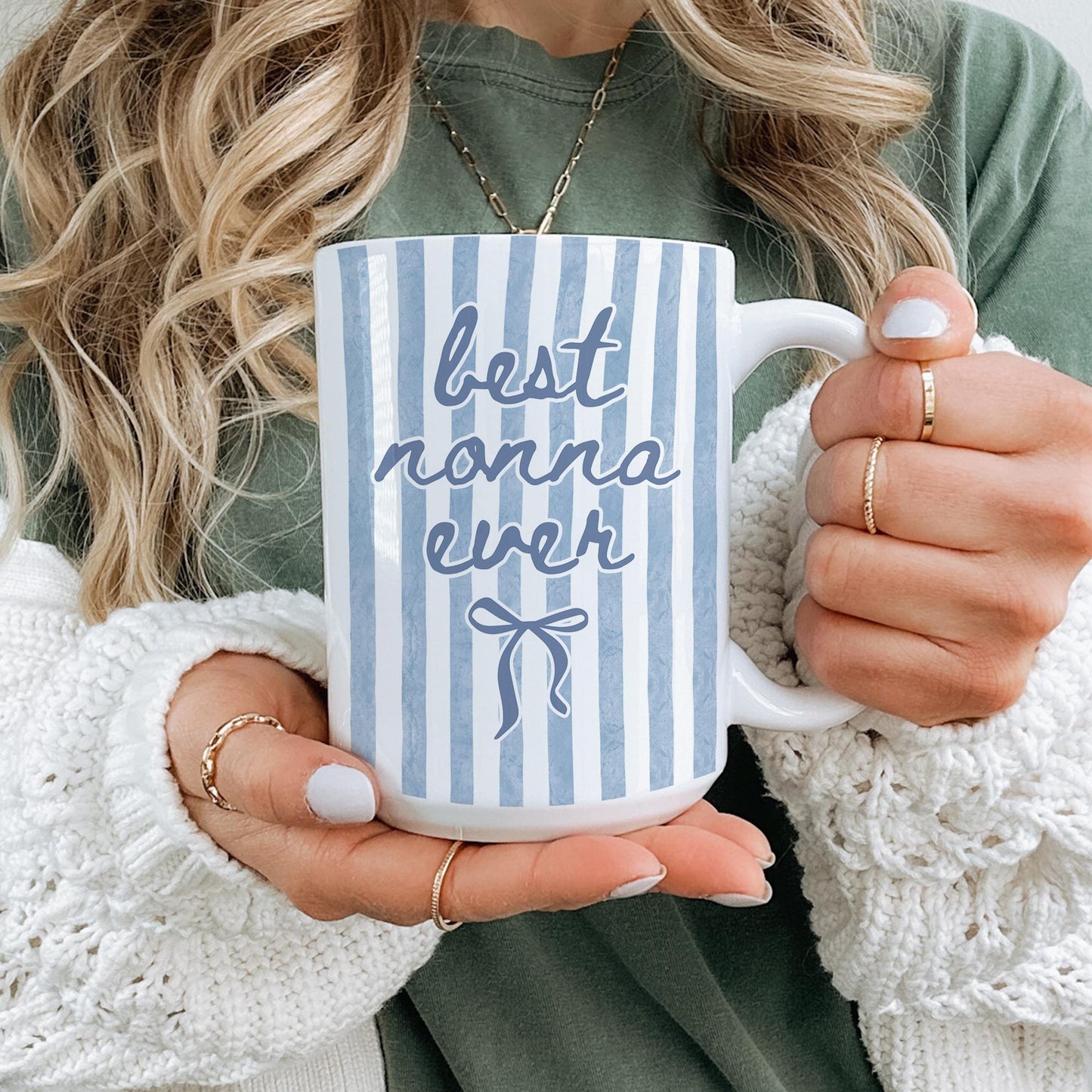 Nonna Mug, Best Nonna Gift, Nonna Baby Announcement Gift, Nonna Mother's Day Gift, Nonna Birthday Present, Funny Nonna Mug, Coquette Striped