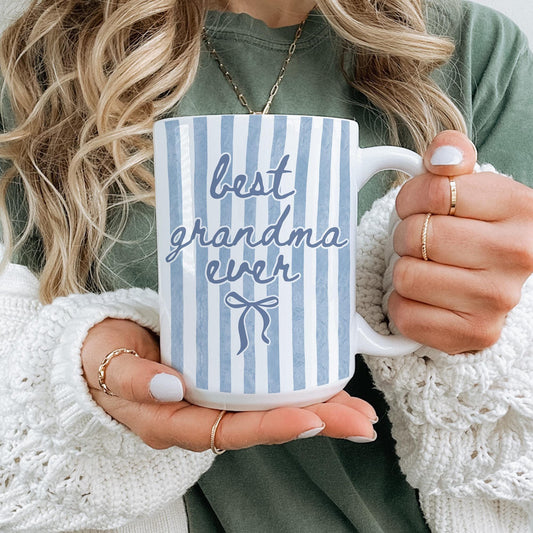Grandma Mug, Best Grandma Gift, Grandma Baby Announcement Gift, Grandma Mother's Day Gift, Grandma Birthday Present, Coquette Grandma Mug
