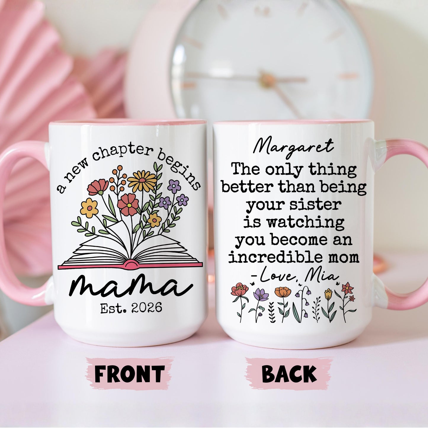 Sister New mom Gift, Personalized New mom Mug from Sister in law, Sister becoming a Mom Gift, Mothers Day Gift for Sister, Gift from Sister