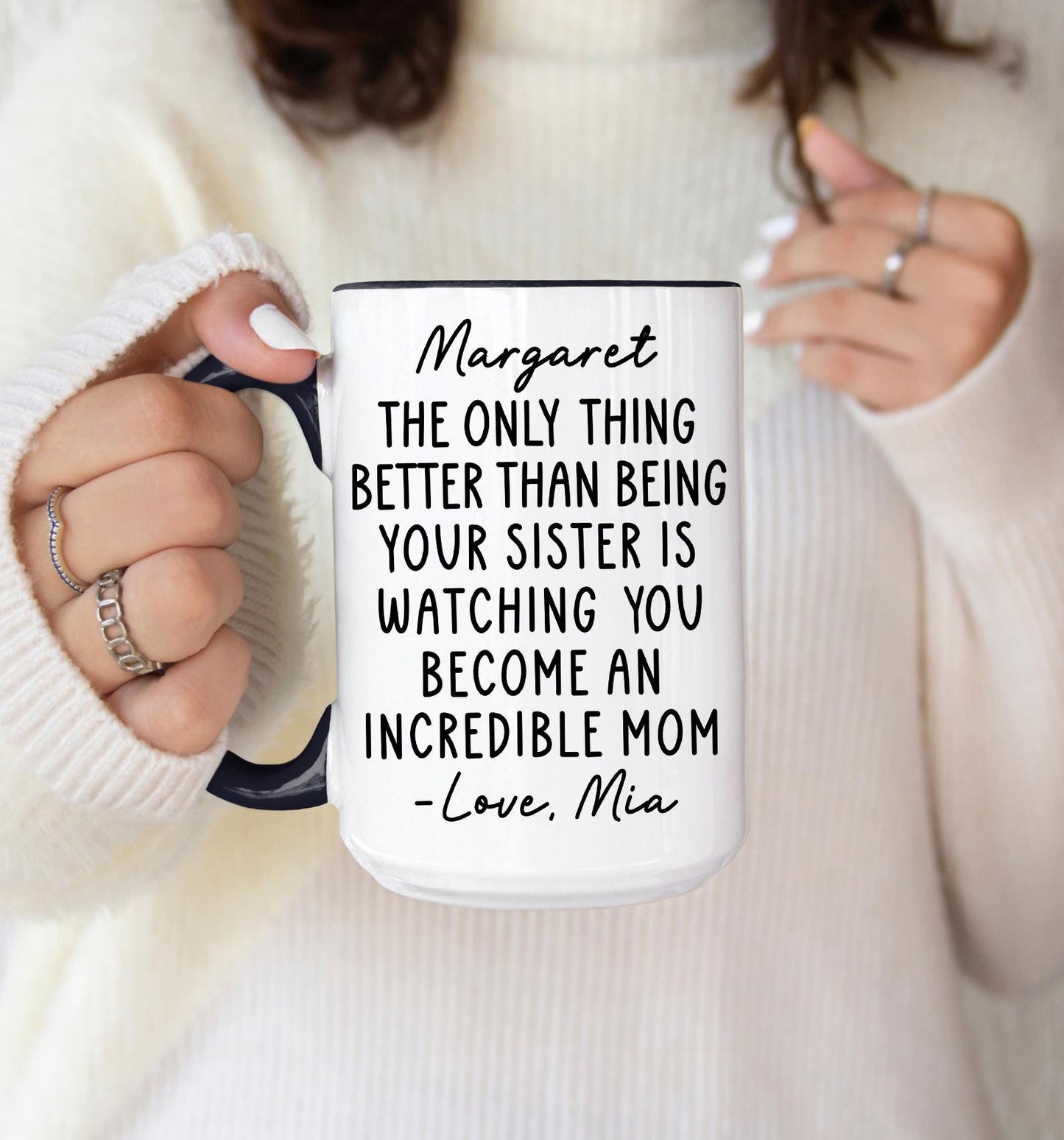 New Mom gift from Sister, Personalized New Mom Mug, Mama To be Gift from Sister in law, Mothers Day Gift for Sister, Gift from Sister