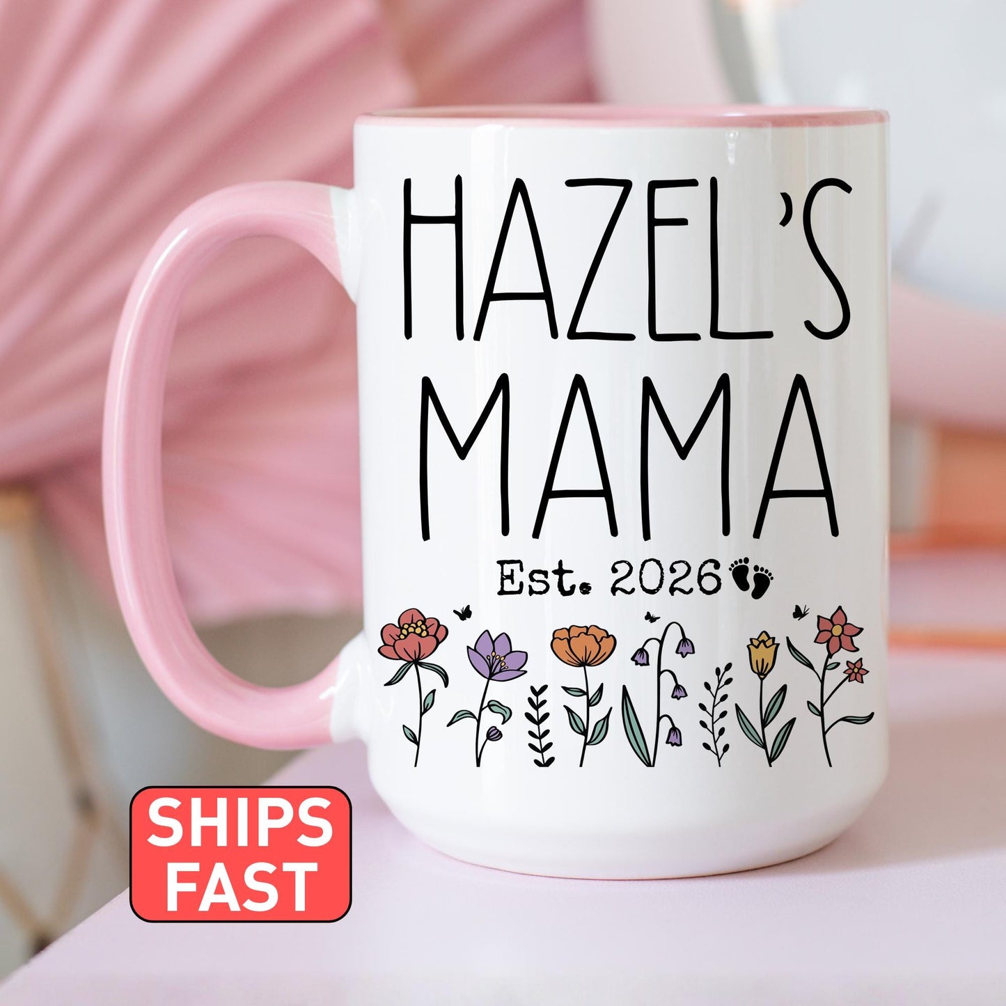Mama Baby Name Mug, Personalized Mama Est Gift, New Mama Mug, Mama Est Mother's Day Gift, 1st Time Mama Est Present, Custom new mama Present