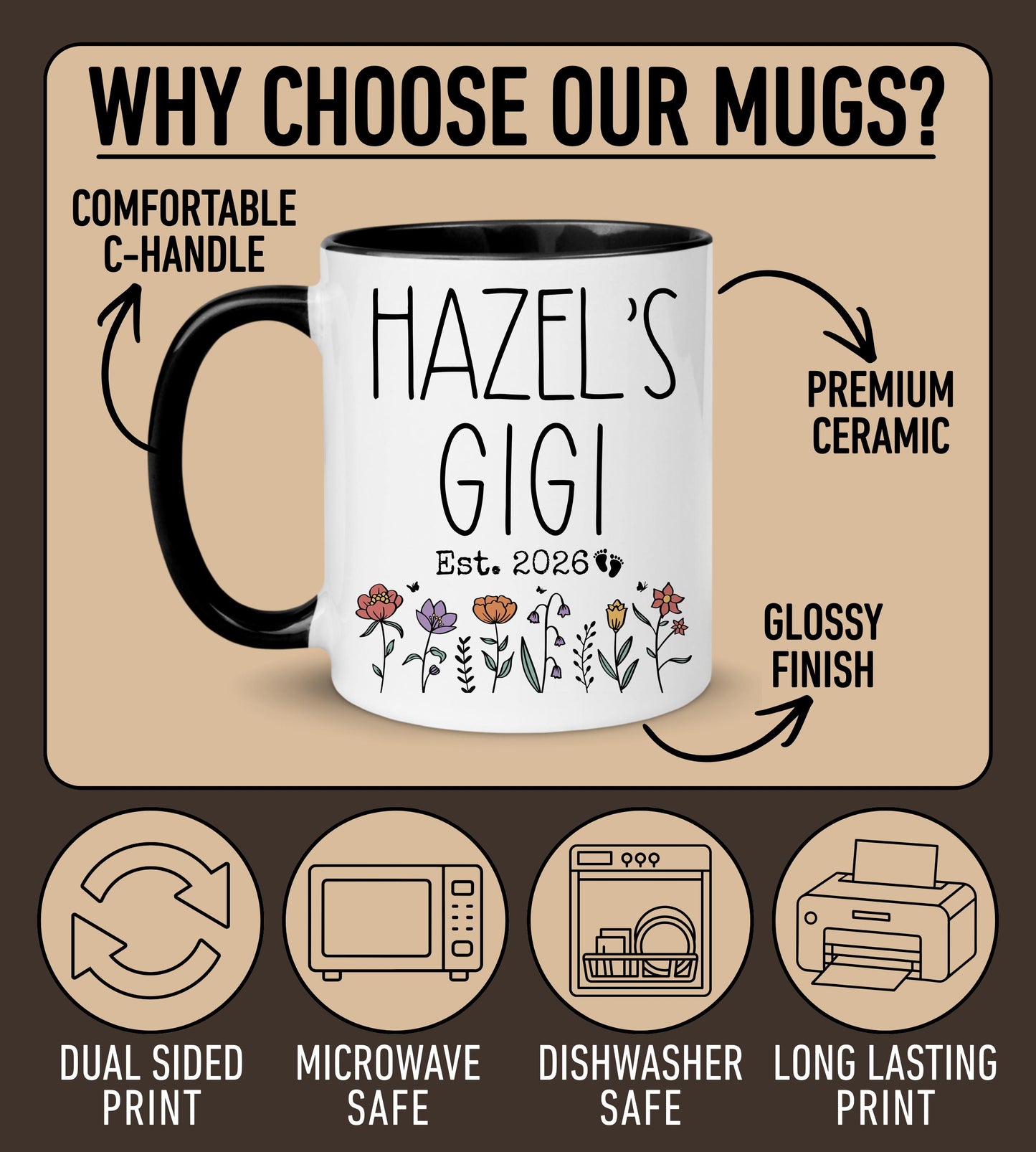 First Time Gigi Mug, New Gigi Baby Name Gift, First Grandchild Mug, Personalized new Gigi Present, First Mothers day Gigi Mug, Custom Gigi