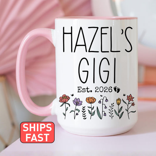 First Time Gigi Mug, New Gigi Baby Name Gift, First Grandchild Mug, Personalized new Gigi Present, First Mothers day Gigi Mug, Custom Gigi