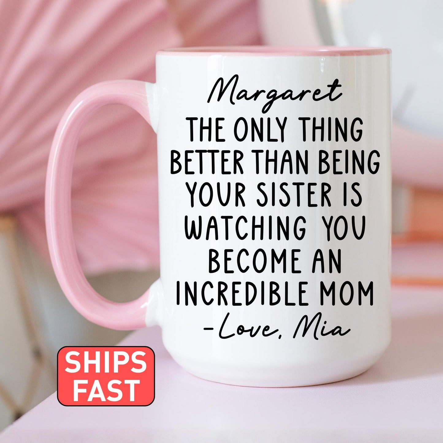 New Mom gift from Sister, Personalized New Mom Mug, Mama To be Gift from Sister in law, Mothers Day Gift for Sister, Gift from Sister