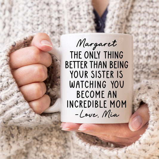 New Mom gift from Sister, Personalized New Mom Mug, Mama To be Gift from Sister in law, Mothers Day Gift for Sister, Gift from Sister