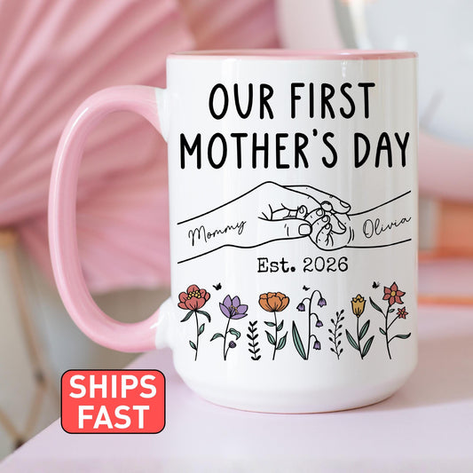 First Mother's Day Mug, Personalized New Mom Mug, First Time Mom Mug, Gift For New Mama, 1st Mother's Day Gift, Custom New Mom Present