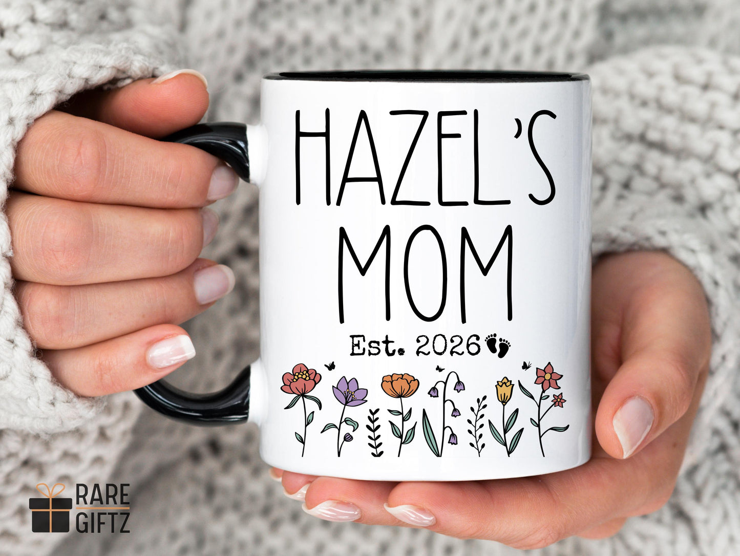 Mom Baby Name Mug, Personalized Mom Est Gift, New Mom Mug, Mom Est Mother's Day Gift, 1st Time Mom Est Present, Custom new mom Present