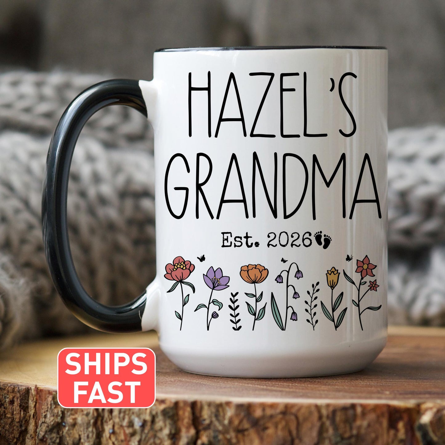 First Time Grandma Mug, New Grandma Baby Name Gift, First Grandchild Mug, Personalized new grandmother Present,  First Mothers day grandma