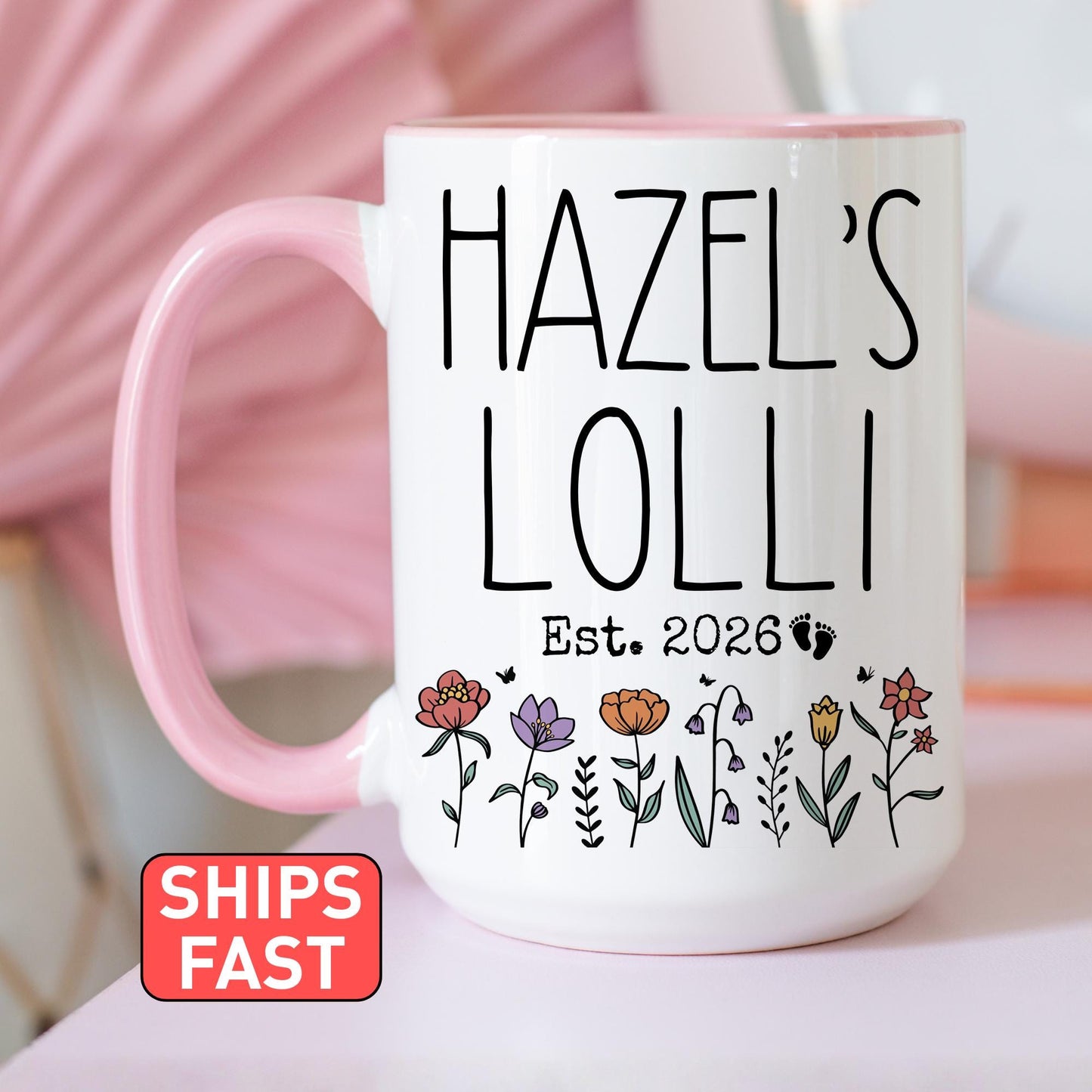 First Time Lolli Mug, New Lolli Baby Name Gift, First Grandchild Mug, Personalized new Lolli Present, First Mothers day Lolli Mug