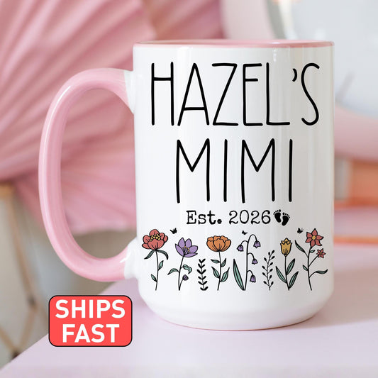 First Time Mimi Mug, New Mimi Baby Name Gift, First Grandchild Mug, Personalized new Mimi Present, First Mothers day Mimi Mug, Mimi Est Gift