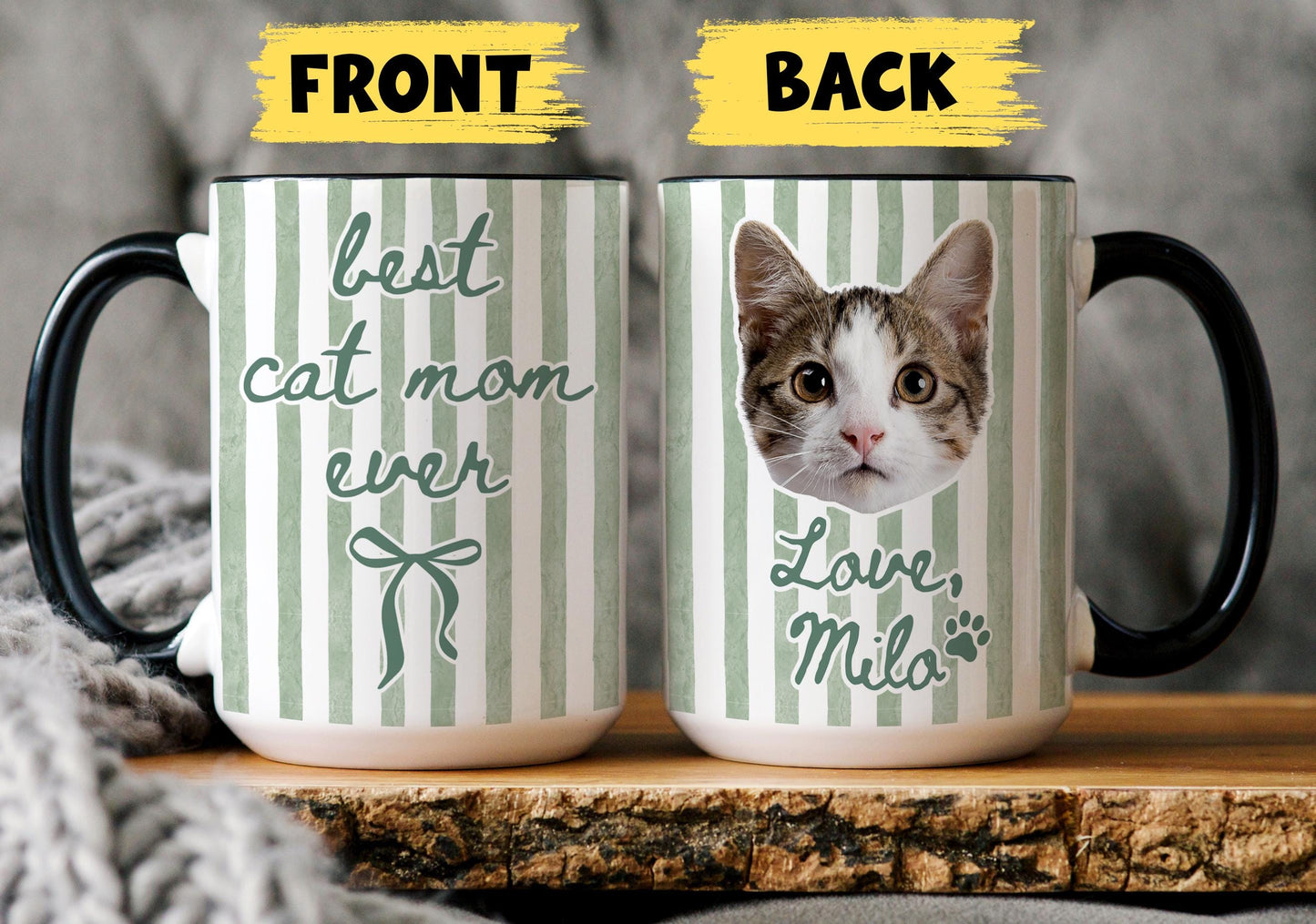 Best Cat Mom Mug, Personalized Mom Cat Gift, Cat Photo Mom Mug, cat Mother Present, Custom gift for cat Mom Birthday, Cat pet mama Mug