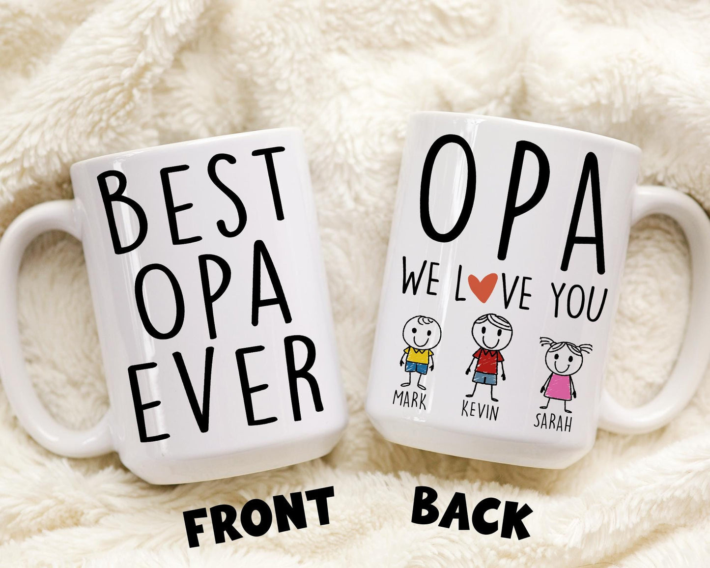 Opa Mug, Personalized Opa Gift, Opa Father's day Mug, Gift For Opa from Grandkids, Custom Opa Grandkids Names Mug, Personalized Gift for Opa