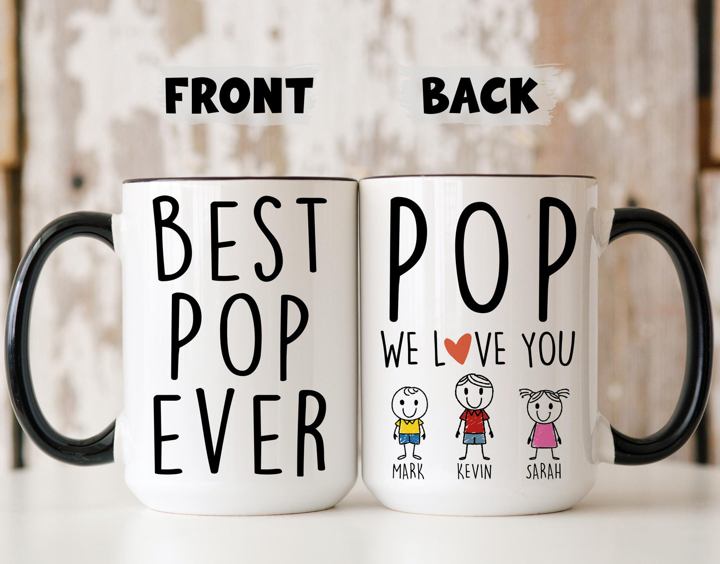 Pop Mug, Personalized Pop Gift, Pop Father's day Mug, Gift For Pop from Grandkids, Custom Pop Grandkids Names Mug, Personalized Gift for Pop