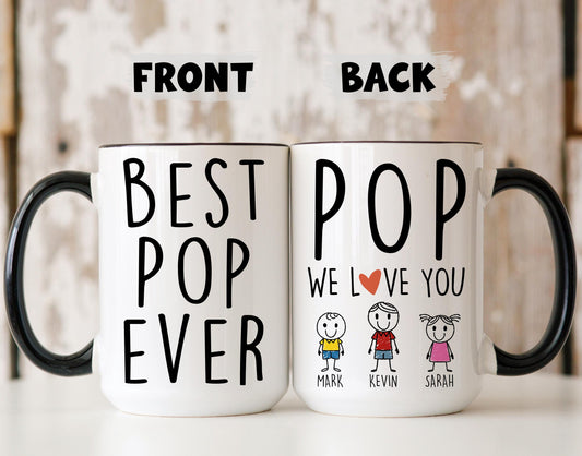 Pop Mug, Personalized Pop Gift, Pop Father's day Mug, Gift For Pop from Grandkids, Custom Pop Grandkids Names Mug, Personalized Gift for Pop