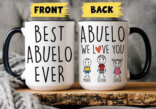 Abuelo Mug, Personalized Abuelo Gift, Abuelo Father's day Mug, Gift For Abuelo from Grandkids, Custom Abuelo Grandkid Name Mug, Best Abuelo