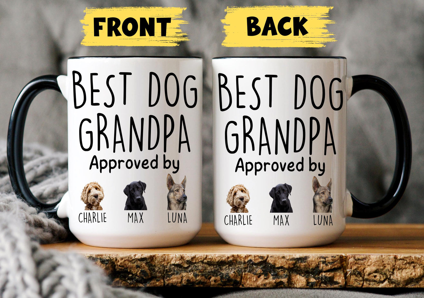 Dog Grandpa Mug, Personalized Dog Grandpa Mug, Dog Grandfather Mug, Dog Papa Grand Paw Mug, Dog Grandpaw Gift, Dog Poppy Pepaw Papaw Gift