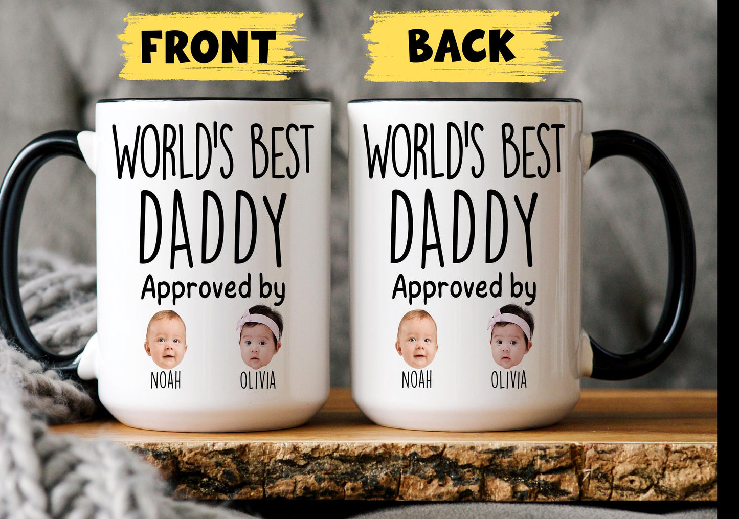 Daddy Gift, Personalized Daddy Mug, Daddy Baby Face Mug, Custom Daddy Baby Mug, Gift for Daddy from Kid Children, Daddy Father's day Photo
